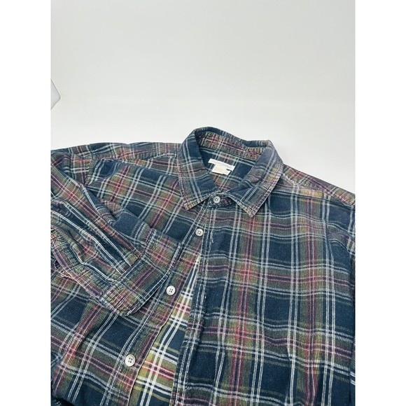 Carbon 2 Cobalt Corduroy Shirt Mens‎ XLarge Plaid Long Sleeve Button Up - Picture 5 of 9